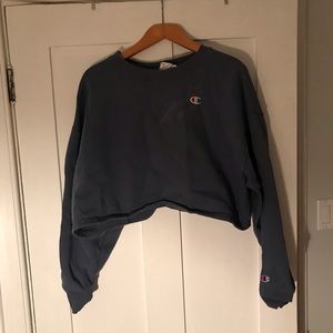 Oversized Champion copped hoodie (w/bleach stain)